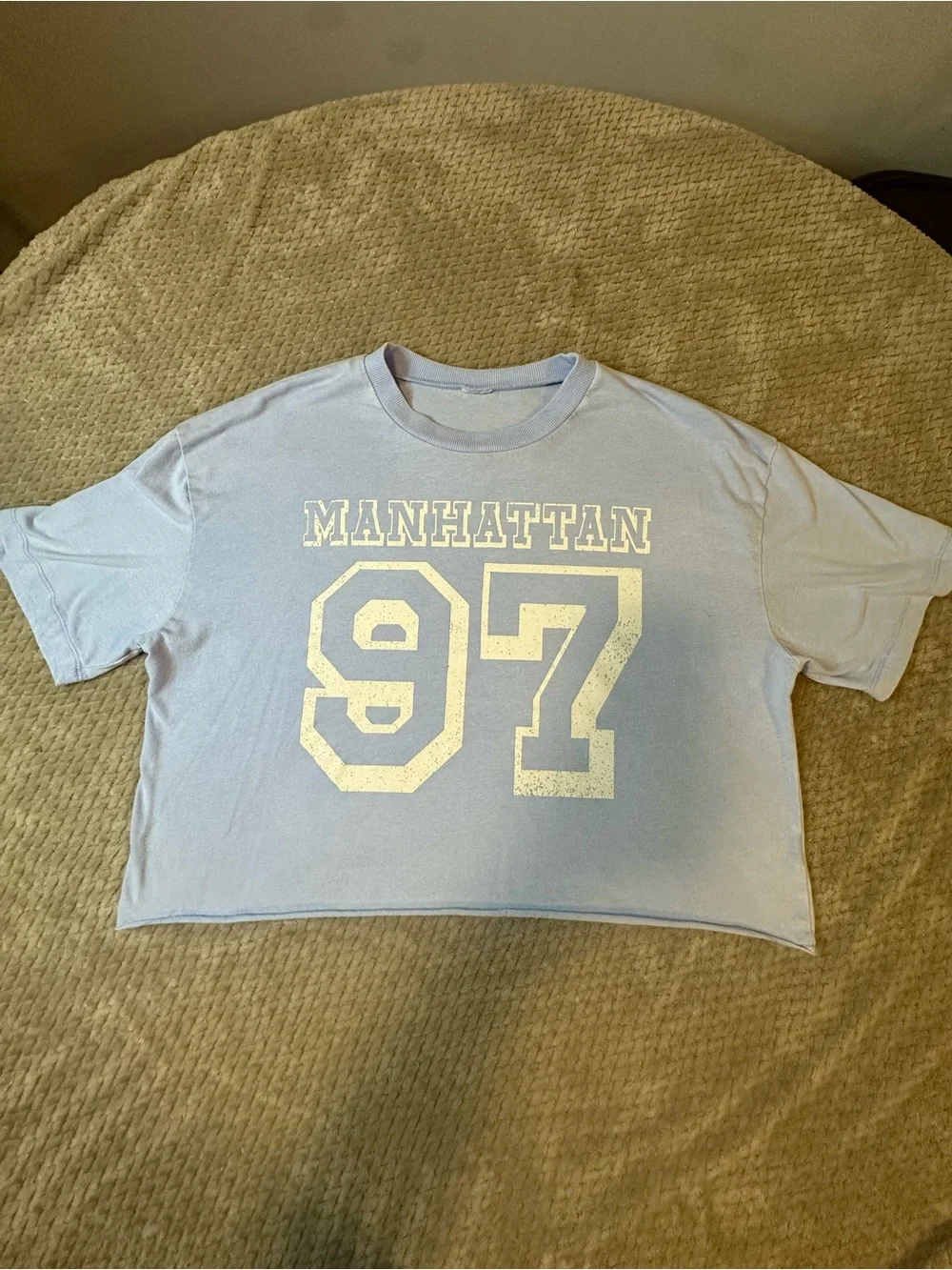Goodfellow & Co Light Blue Manhattan 97 Crop Tee - Picture 2 of 7